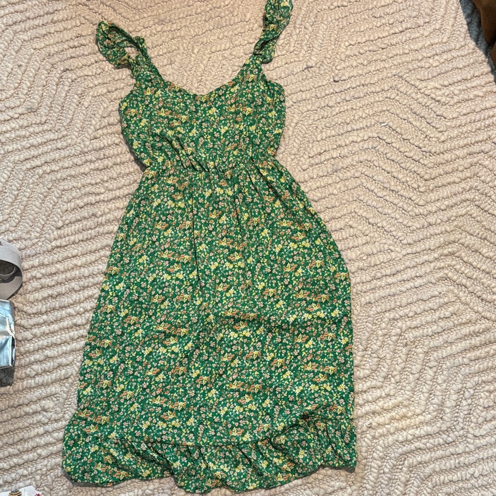Jessica Simpson Green Floral Dress